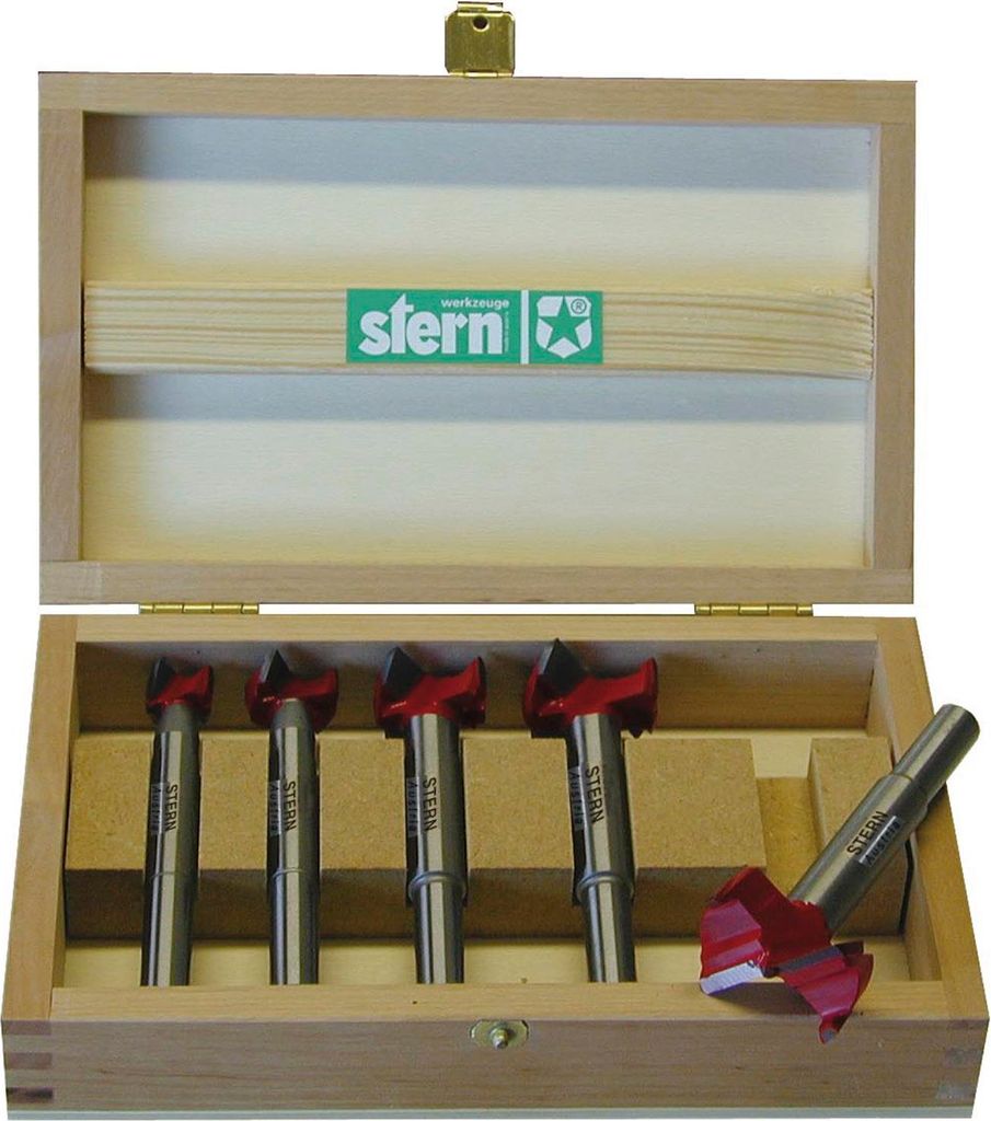 Stern HM Kunstbohrer Zylinderschaft Holzkasette Holzbohrer ø 15 - 35 mm 5-teilig
