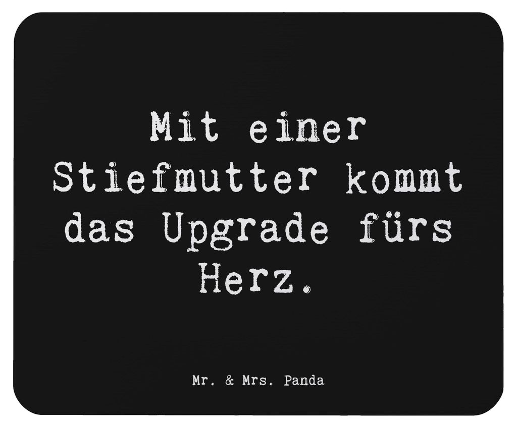 Mr. & Mrs. Panda Mouse Pad Spruch Herz Stiefmutter - Schwarz - Geschenk, Besonderes, Mauspad, notebook, Stiefkind, Liebe, Geschenke, pc, Upgrade, c...