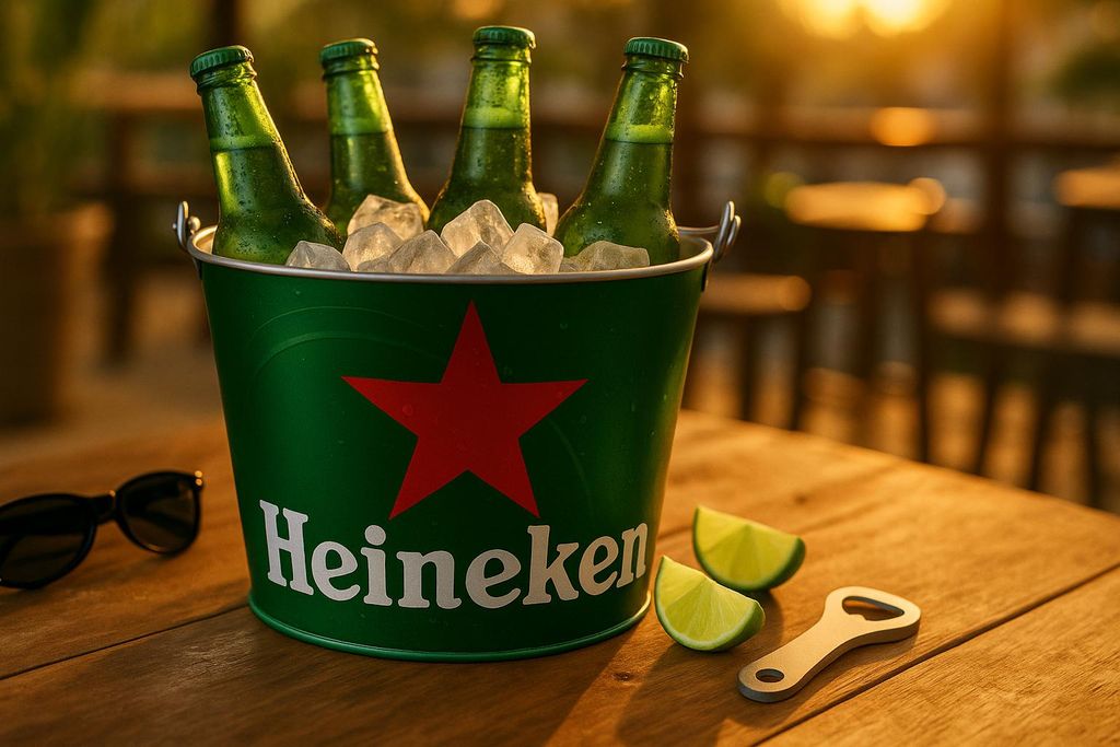 Heineken Metall Eiseimer – Getränkekühler 5 L – grüner Produktbild 