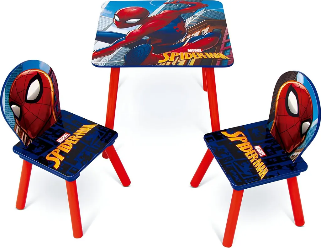 Table enfant Spiderman avec 2 chaises Marvel ensemble mobilier de jeu