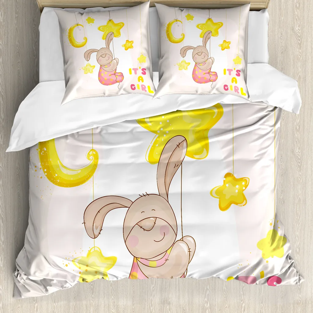 Idea Regalo Copripiumino ABAKUHAUS Luna Coniglio 200x200 Rosa