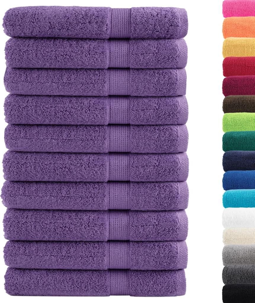 vidaXL Premium-Handtücher SOLUND 10 Stk. Lila 100x200 cm 600 g/m²