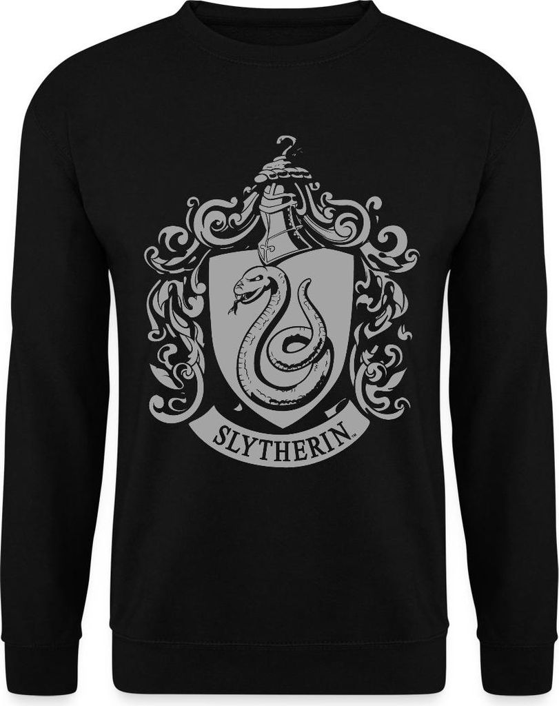 Spreadshirt Harry Potter Slytherin Banner Wappen Uni Pullover, XL, Schwarz