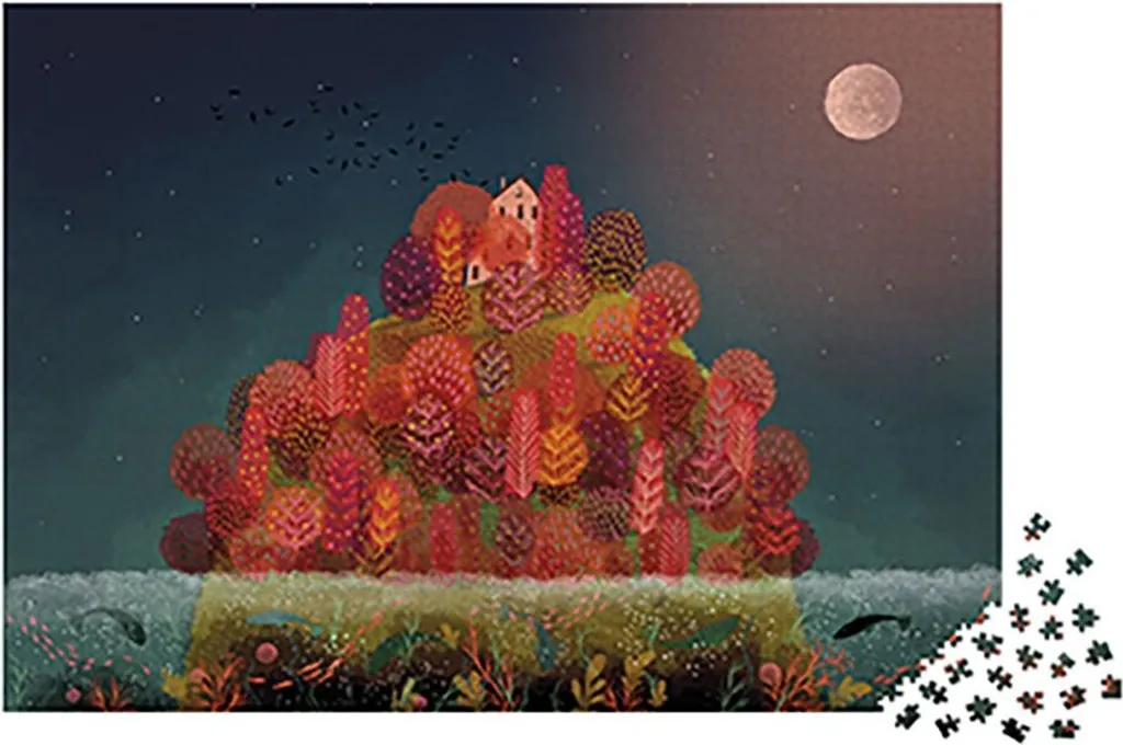 Grand puzzle adulte 2000 pièces Janod thème automne décoratif J02500