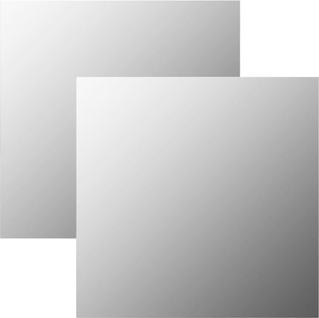 The Living Store Wandspiegel 2 Stk. 60x60 cm Quadratisch Glas