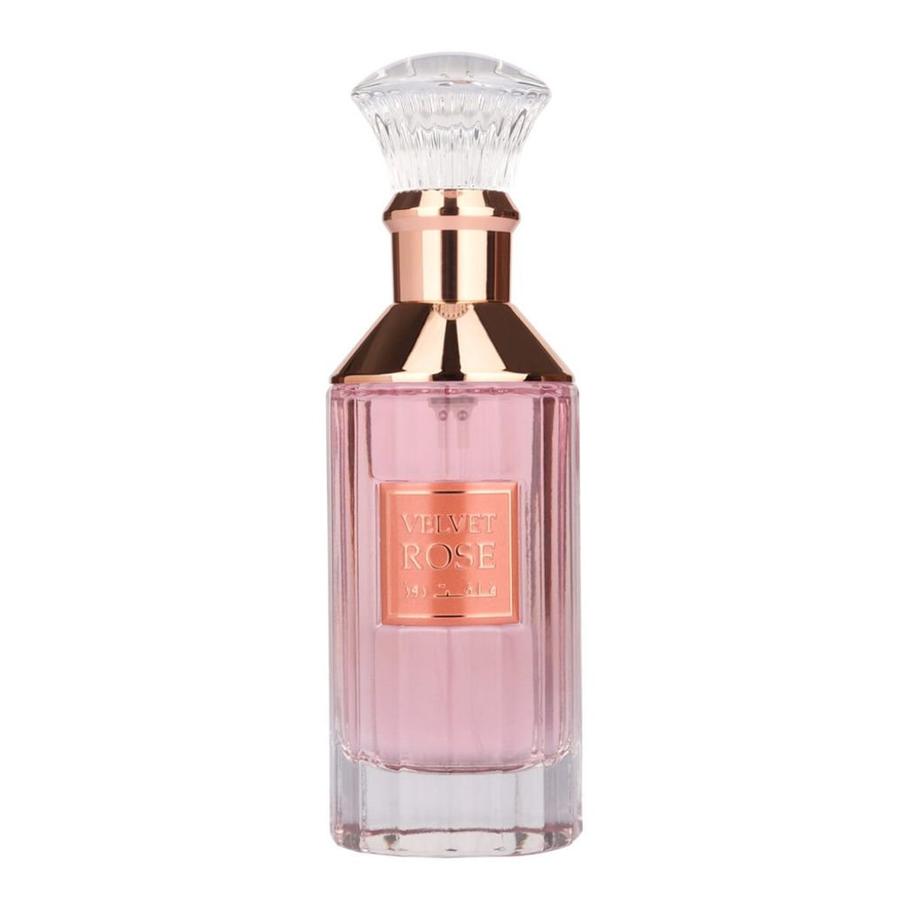 A bottle of Lattafa Velvet Rose Eau de Parfum unisex 100 ml.