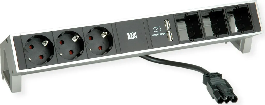 Aménagement de bureau BACHMANN DESK2 pour charger vos appareils 230V