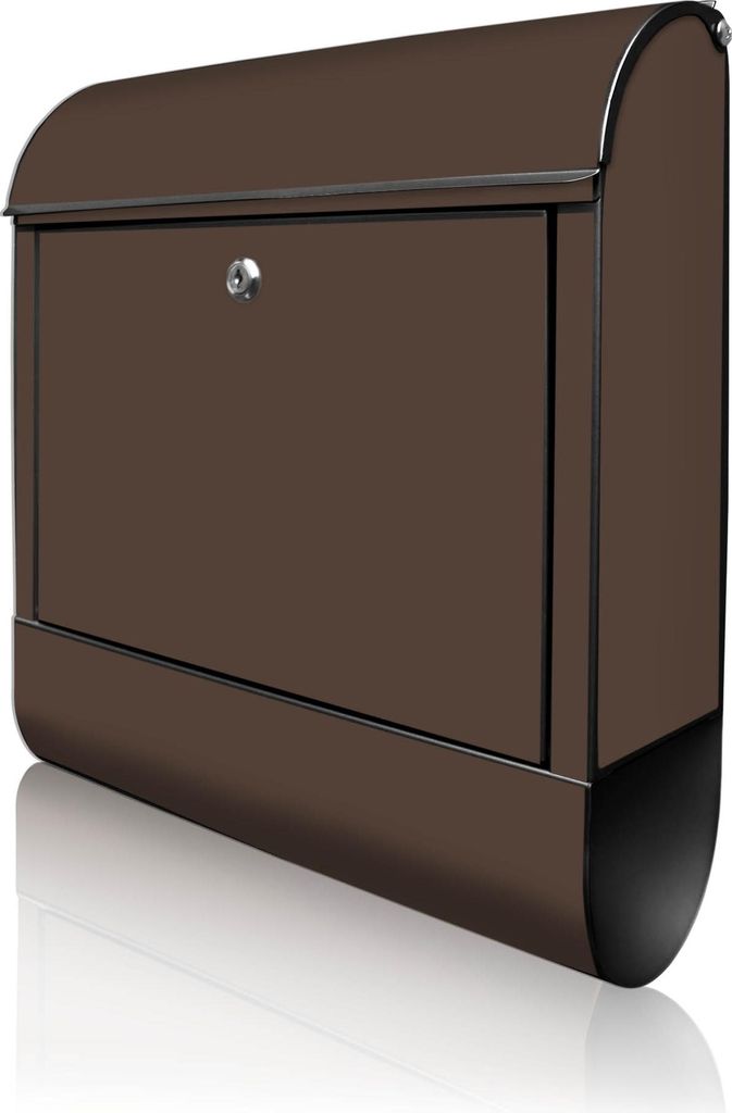 banjado Design Briefkasten Stahl schwarz mit Zeitungsfach Produktbild 