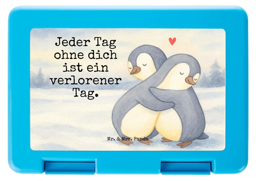 Mr. & Mrs. Panda Snackbox Pinguine Kuscheln Design - Weiß - Geschenk, Mitbringsel, Meal Prep Box, Lunchbox, Valentinstag, Hochzeitstag, für Fraue...