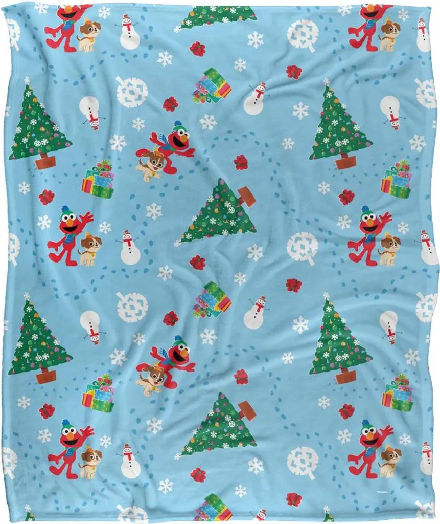 Couverture Sesame Street TV24305 imprimée de pas en polaire soyeux