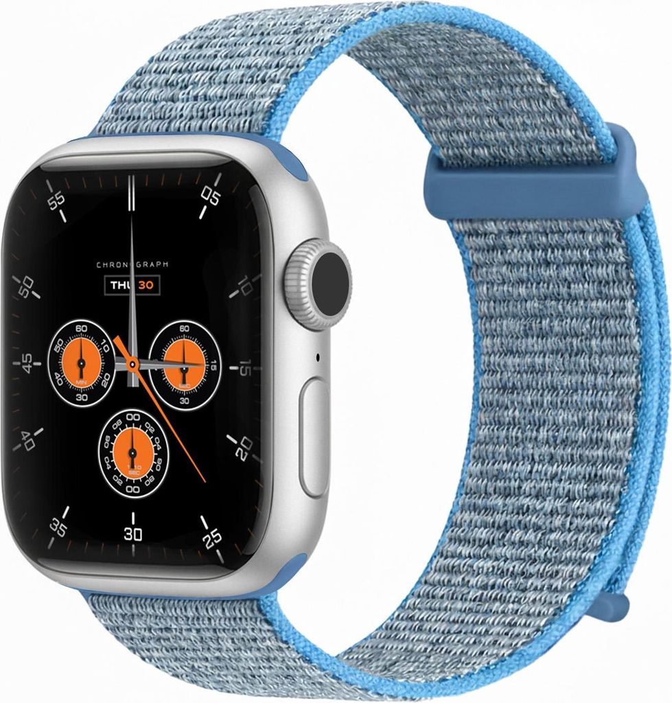 Smartwatch Armband für Apple Watch Series 2 38mm Nylon Textil Band Ersatzband Wechselband Klettverschluss flexibel atmungsaktiv Blau