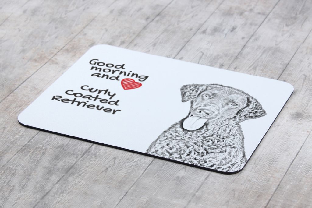 Curly Coated Retriever - Mauspad mit Druck, personalisiertes Mauspad mit Hund, einzigartiges Gadget für Büroangestellte von Art-Dog.