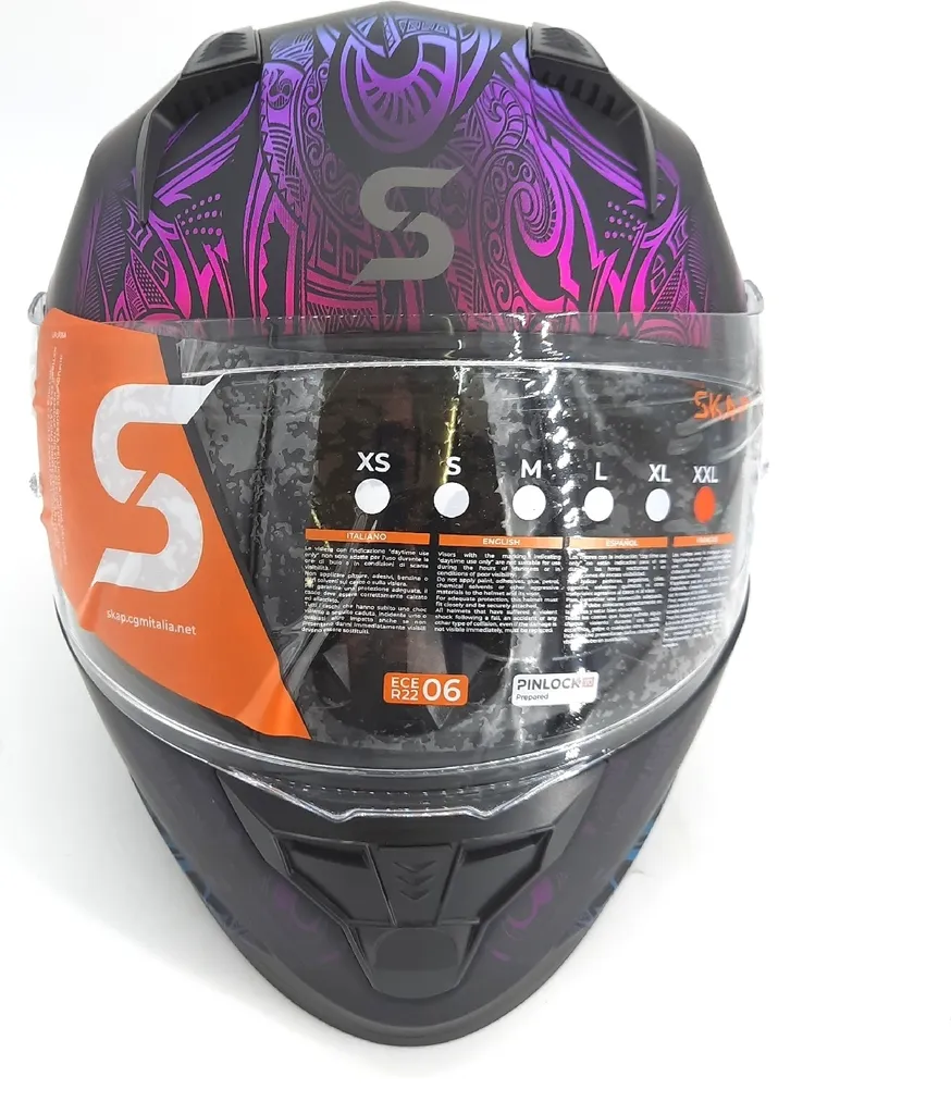 Casque Full Face SKA-P 3MHS Speeder Rainbow Noir Vert Rouge Mat XXL