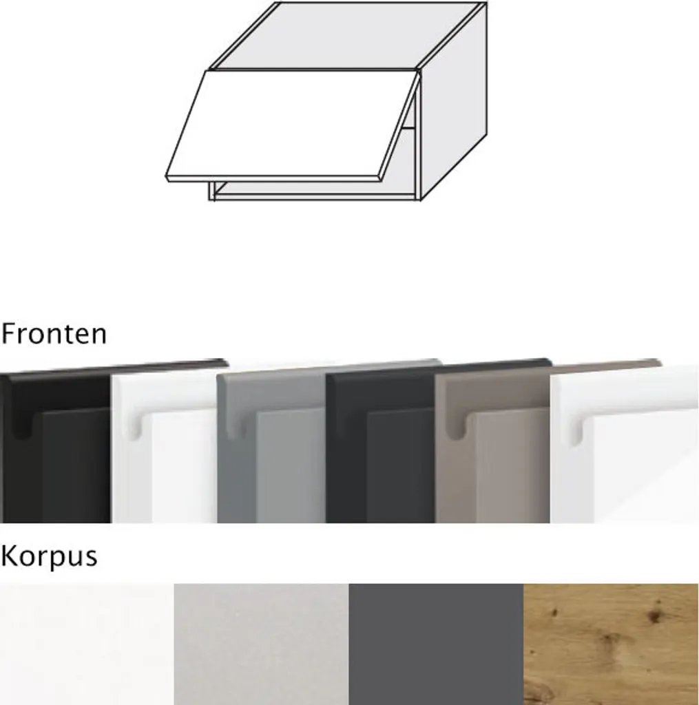 Pensile cucina AVELLINO 60x32,5x36cm senza maniglie rovere artigianale fronte pietra grigio acrilico opaco (AV-W4B/60)