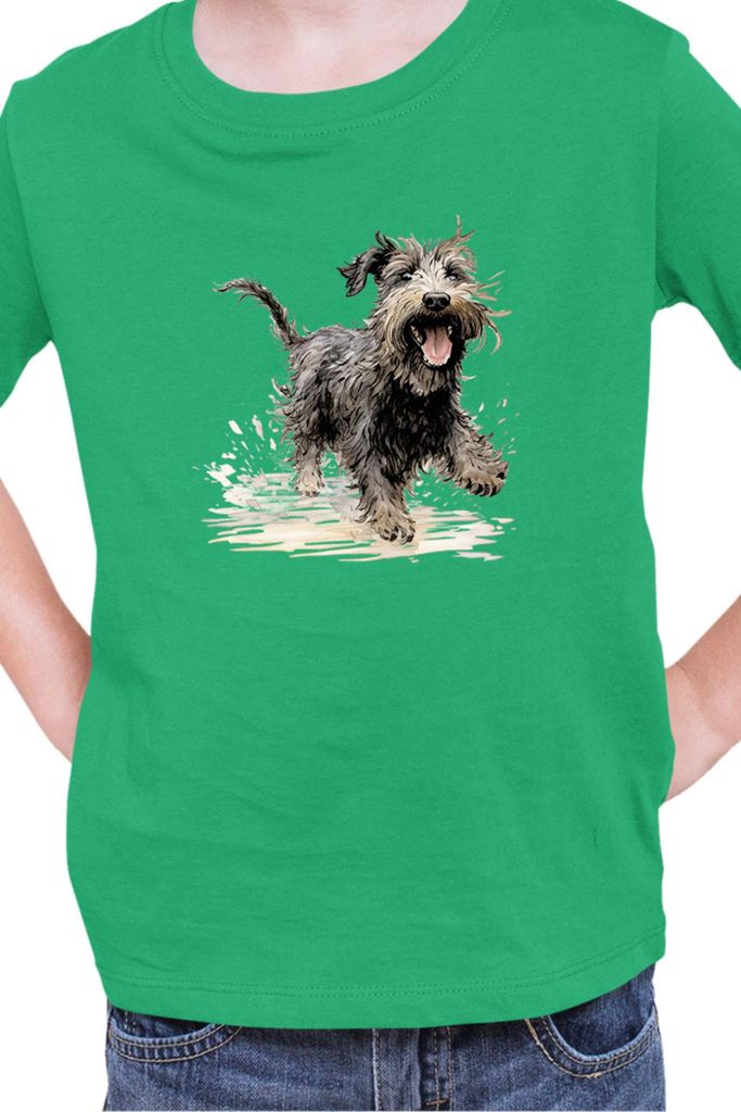 Kinder T-Shirt Funny Dogs Breeds Terrier Dog Breed, 7-8 Jahr - 128 / Grün
