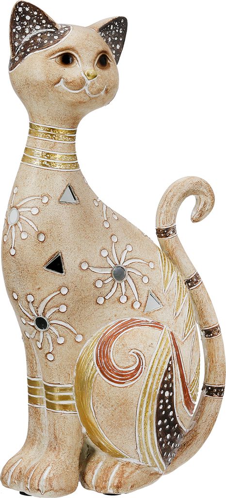 Gilde Figur, Katze, "Kimba", Kunstharz, hellbraun, VE 2, L. 8 cm, B. 14 cm, H. 27 cm 57799 4063387577998