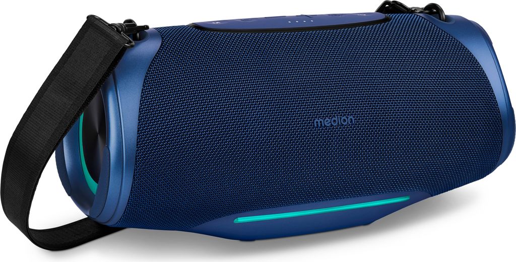 MEDION P61762 tragbarer Bluetooth Lautsprecher (Akku, Bass Boost, Musikbox, RGB Lichteffekte, IPX7 Wasserschutz & robust, integrierte Powerbank, 2X...