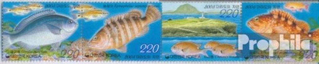 Briefmarken Süd-Korea 2005 Mi 2451-2454 Viererstreifen (kompl.Ausg.) postfrisch Fauna von Marado