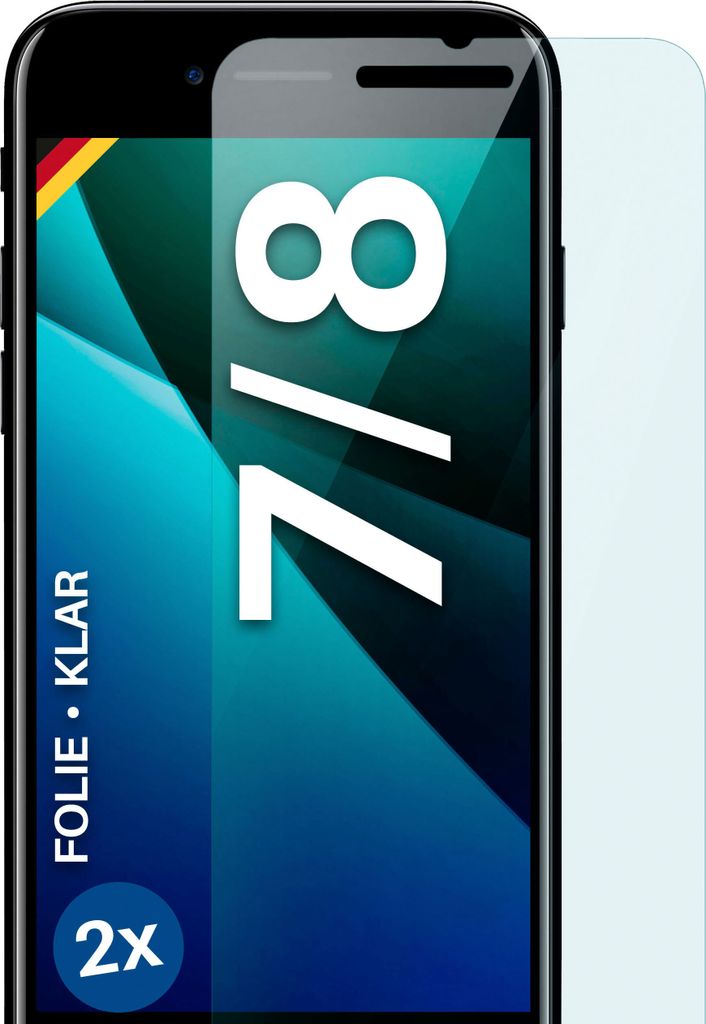 moex 3x Schutzfolie kompatibel mit iPhone 7 / iPhone 8 - Displayschutzfolie dünn Folie, Klar