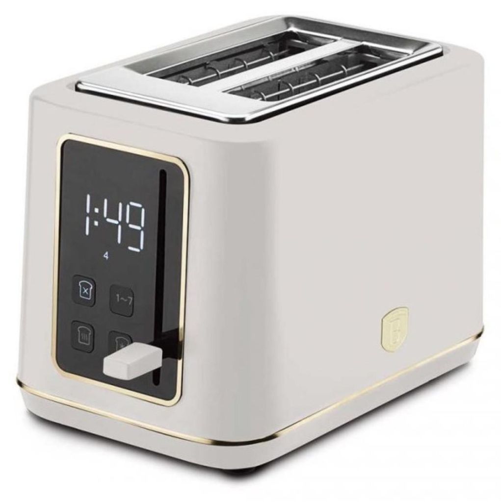 A digital toaster on a white background.