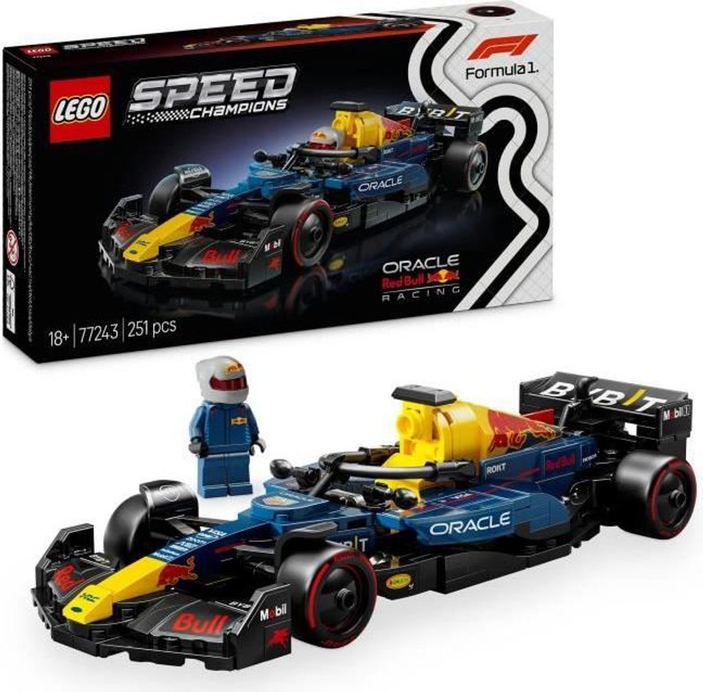 LEGO Speed Champions Oracle Red Bull Racing RB20 F1 Auto, Bauset für Kinder ab 10 Jahren, 251 Teile, Modell 77243
