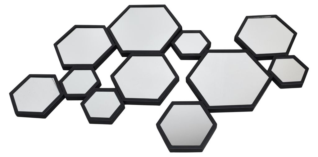 LOFT42 Hexa MultiWandspiegel - Hexagon - schwarz - 120x70cm Produktbild 