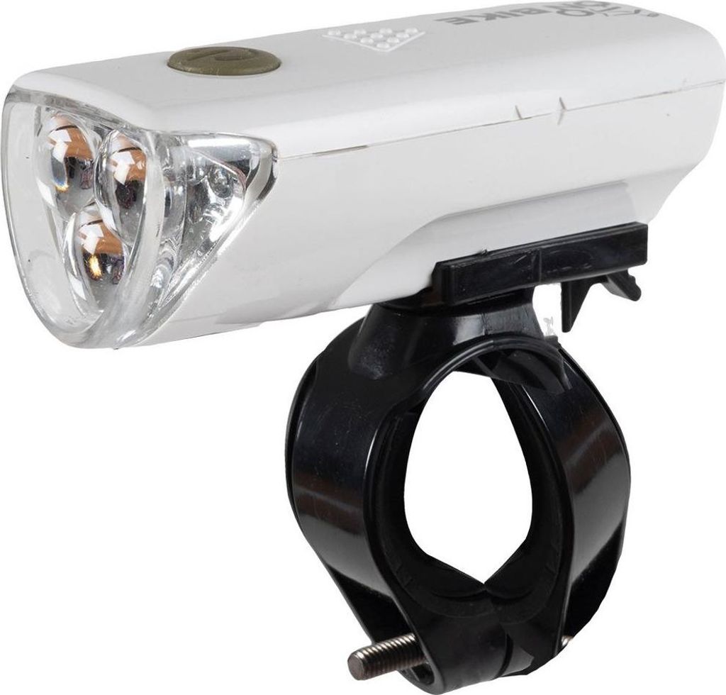 Am Fahrrad Frontlicht drei weiße LEDs Lenkerbefestigung Produktbild 