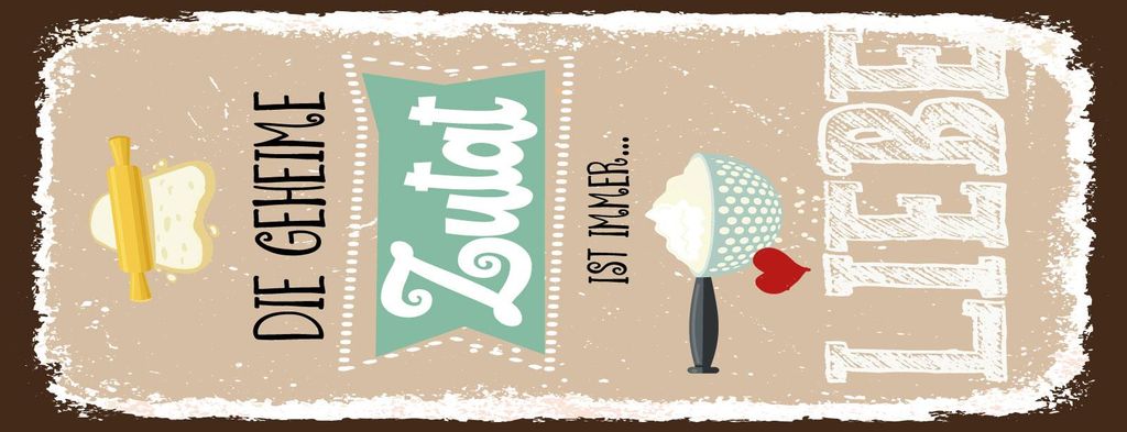 vianmo Blechschild 27x10 cm Die geheime Zutat ist immer Liebe