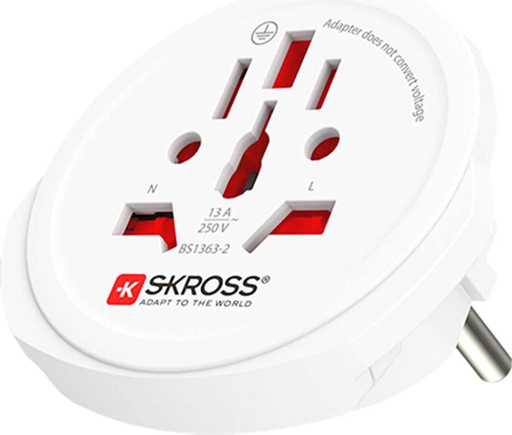 SKROSS 39769 Adaptateur pays monde sur Europe, blanc - Image du produit 