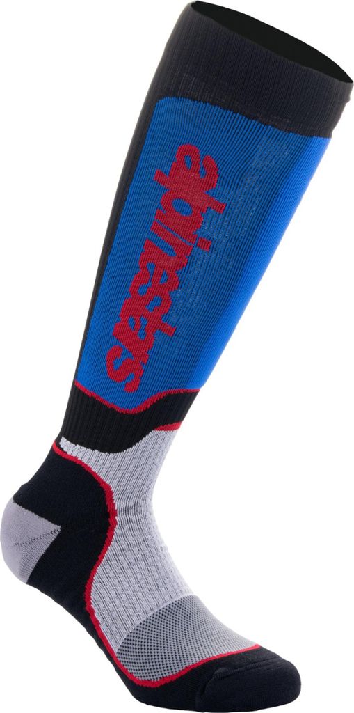 Alpinestars Plus Motocross Socken, schwarz/rot/blau, S