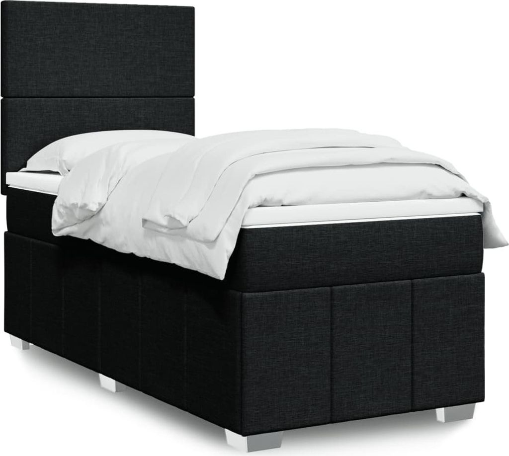 Maison Exclusive - Boxspringbett mit Matratze Schwarz 80x200 cm Stoff