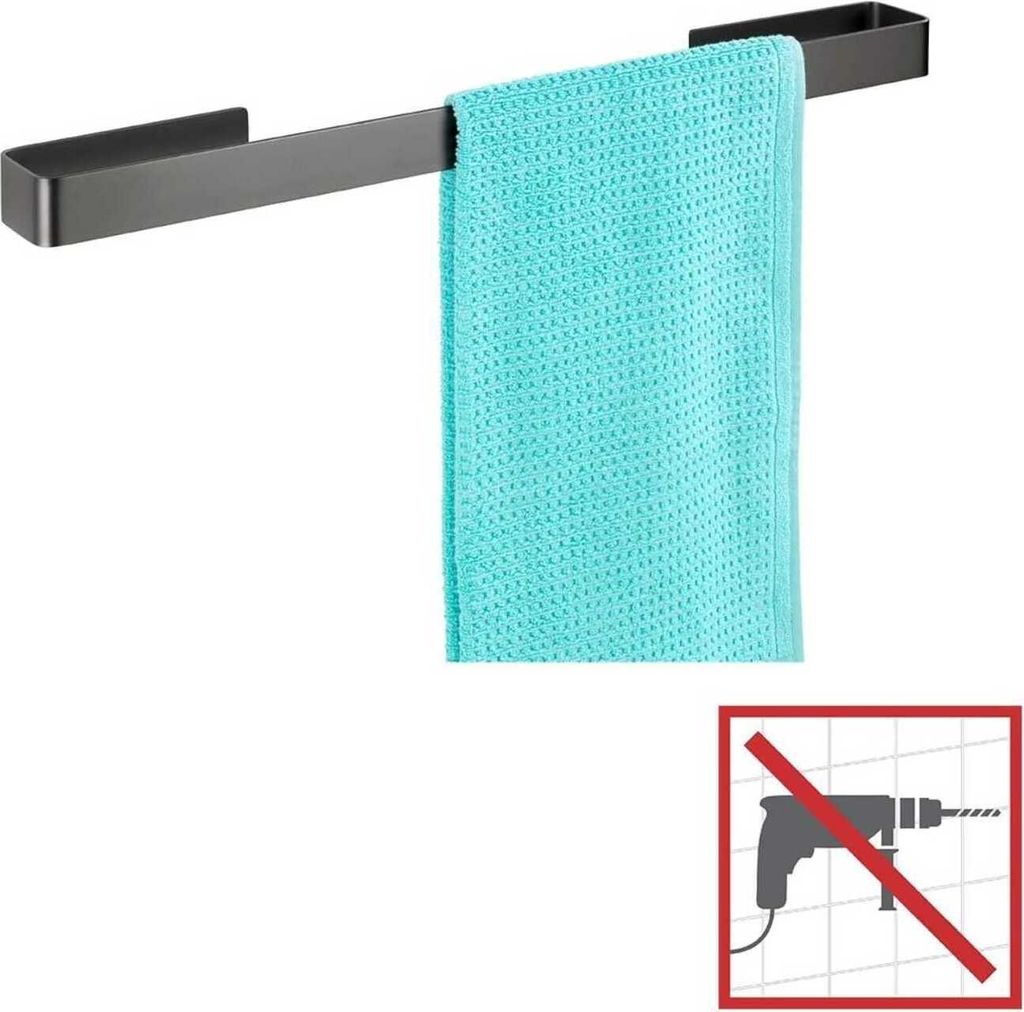 WENKO Handtuch Halter Stange Aluminium Bad Selbstklebend Produktbild 2