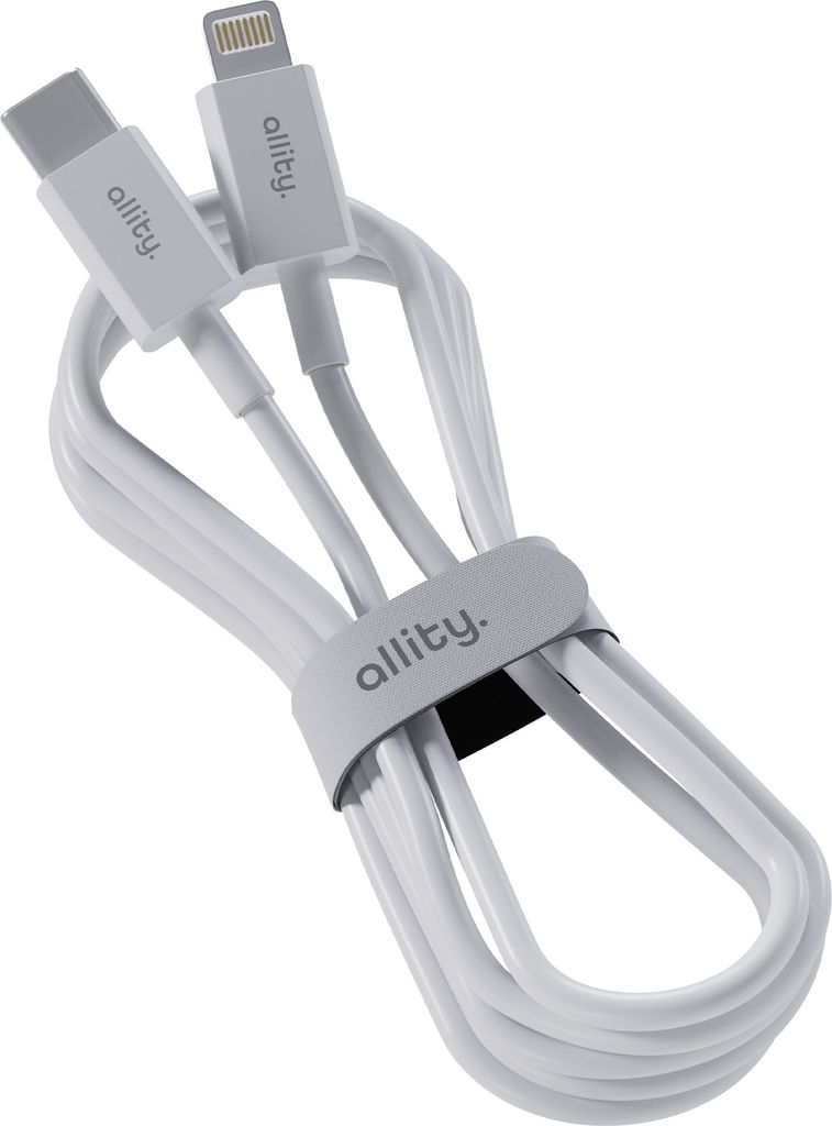 Allity USB-C - Lightning 1m 27W Kabel für Apple weiß zum Laden von iPhone, iPad