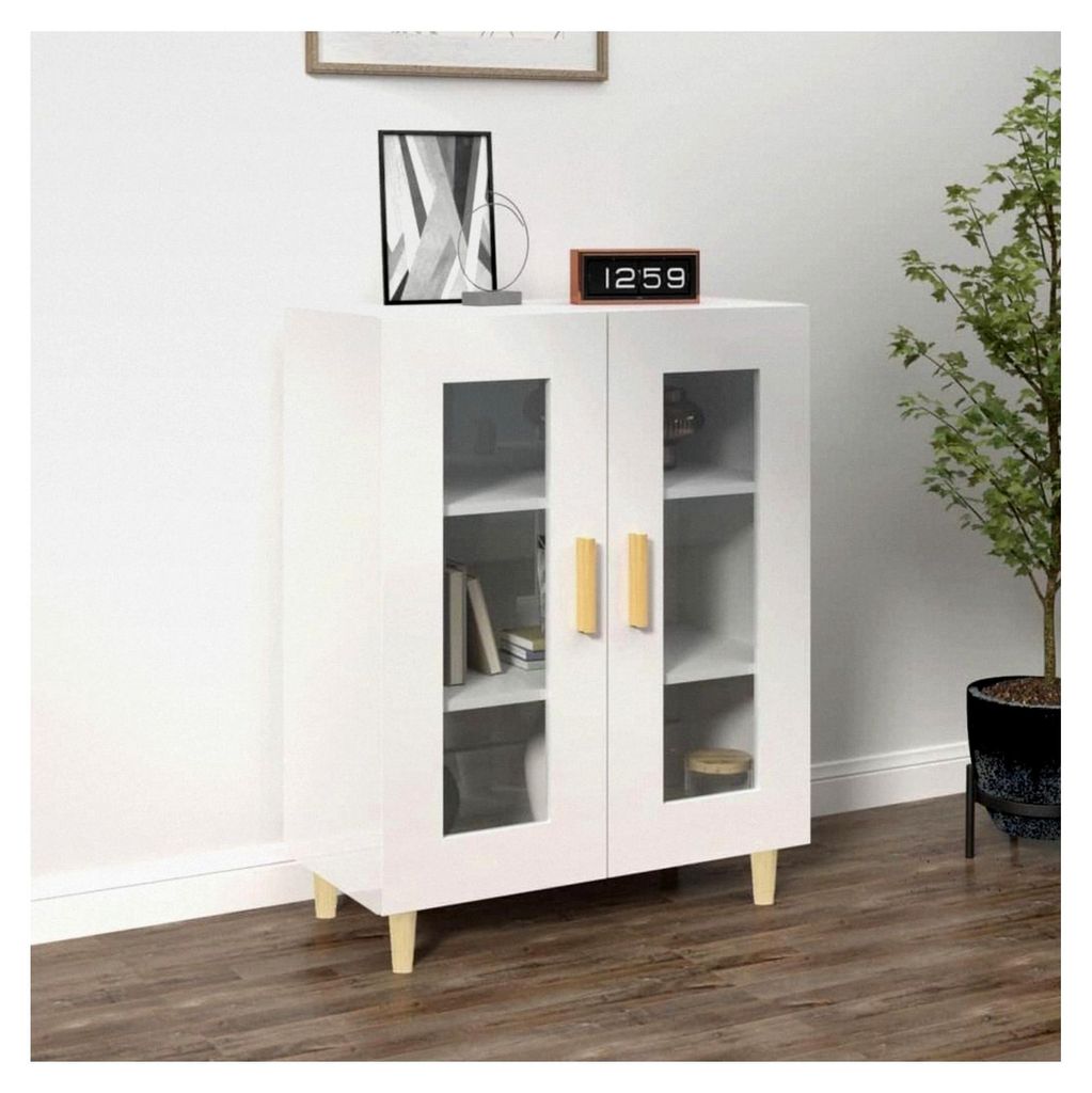 Hochglanz Weißes Sideboard 69,5x34x90 cm