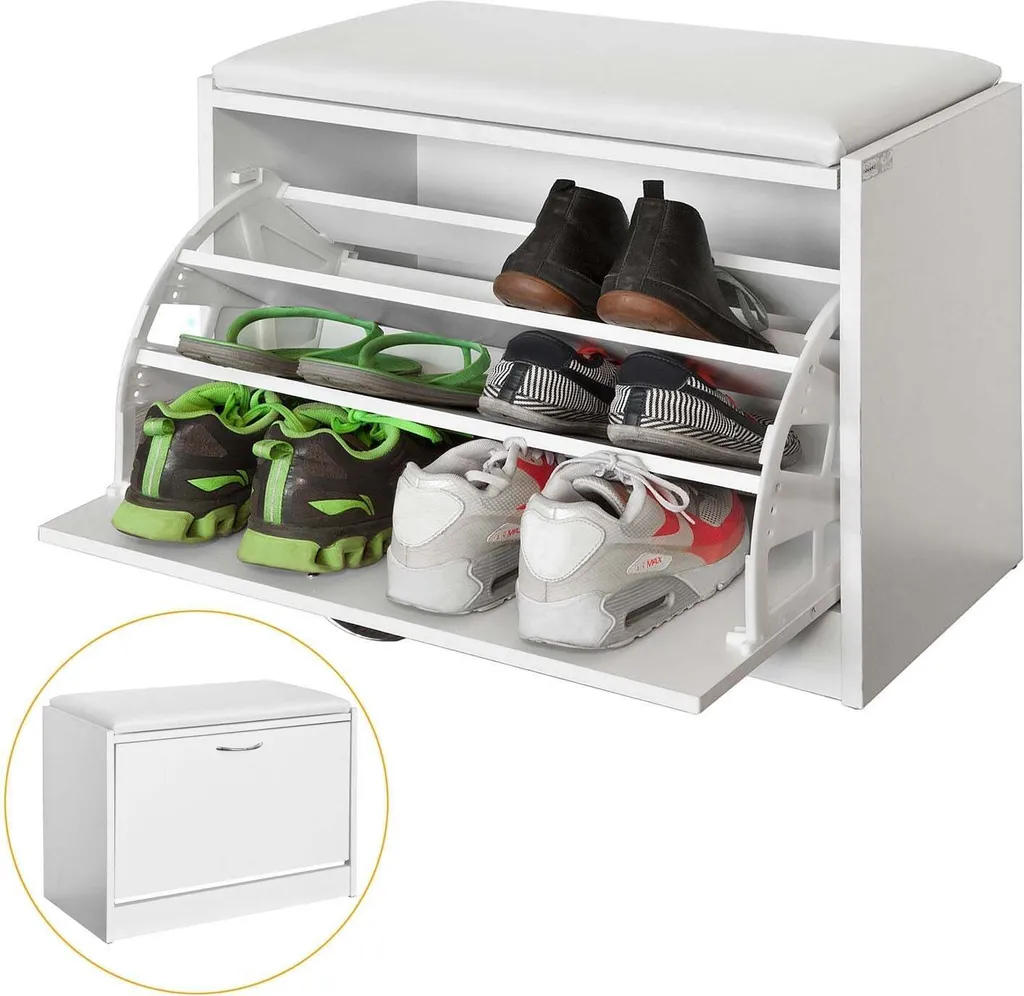 Banc à chaussures gain de place pour entrée étroite avec siège confortable