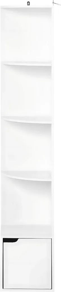 Commode d'Angle Blanche à 5 Niveaux en Bois MDF pour Rangement de Salon - 5