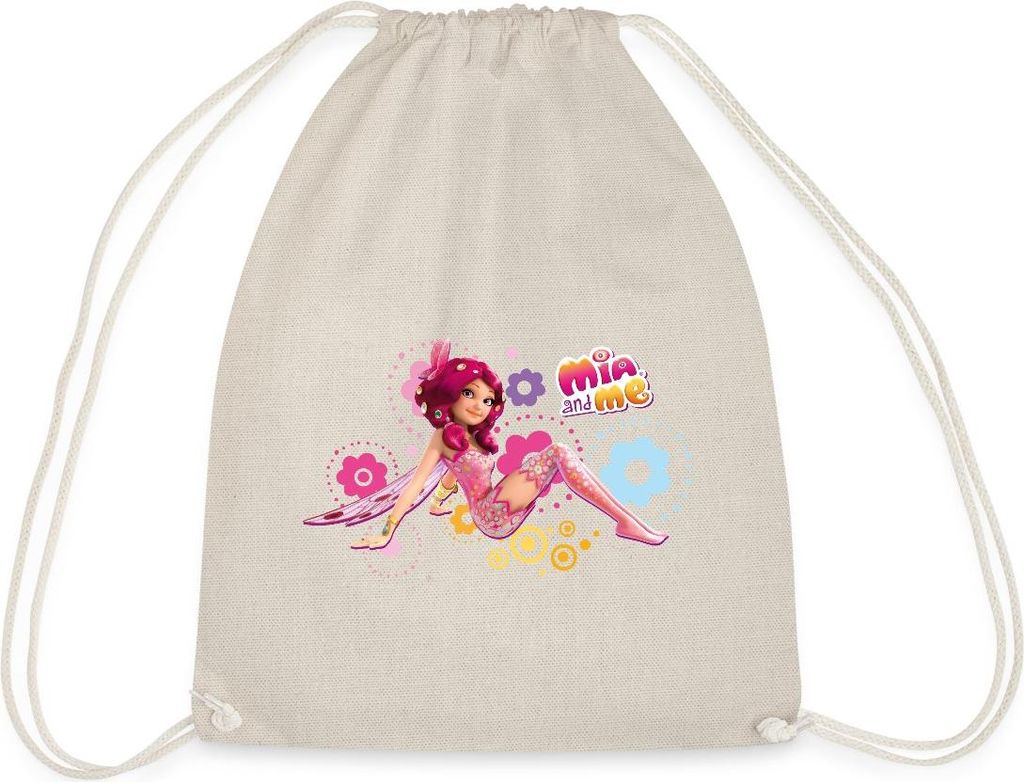 Spreadshirt Mia and Me Elfe Mia Sitzt In Blumen Turnbeutel, One size, Natur