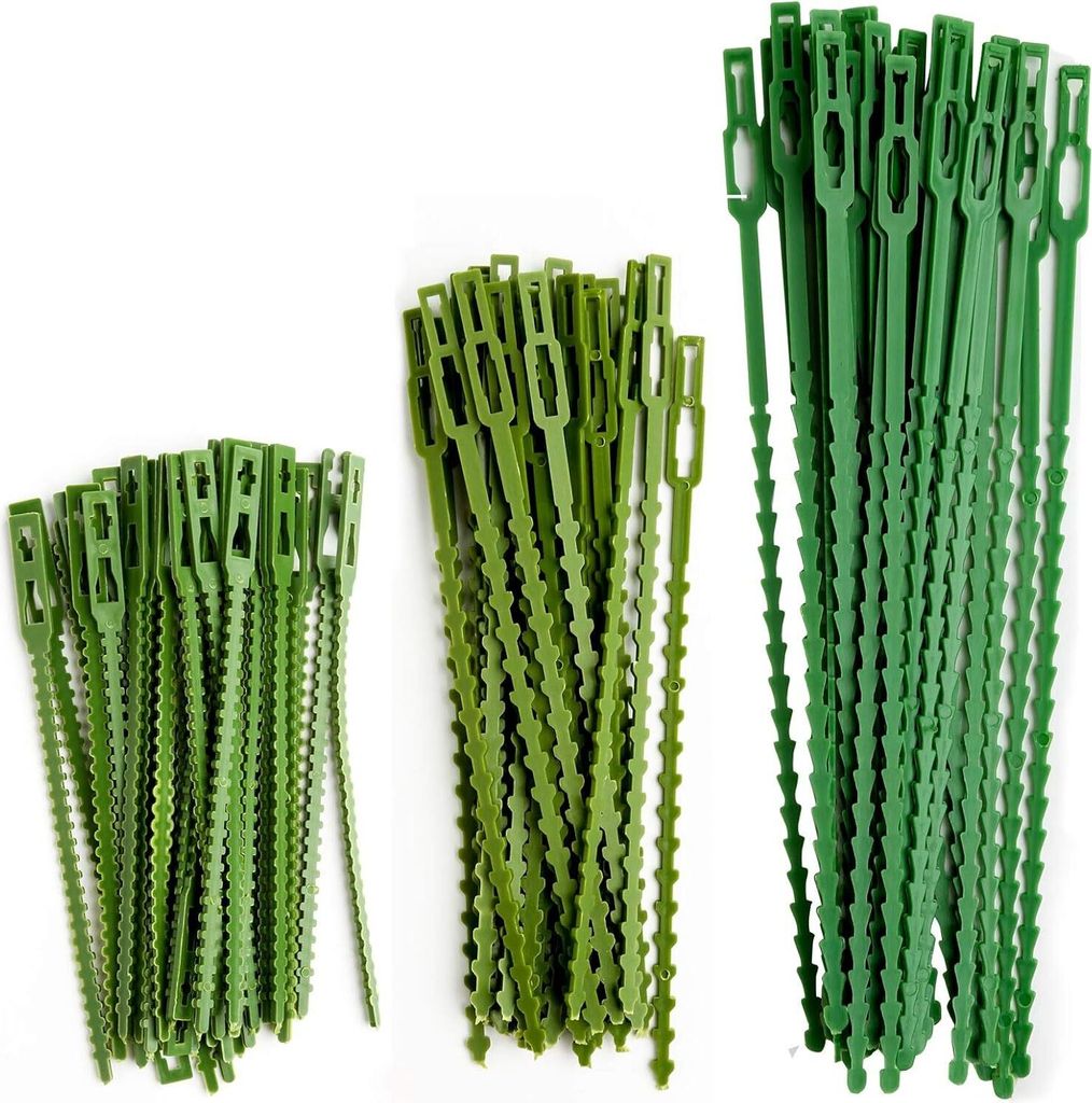 110 Stück Verstellbarer Pflanzenbinder Kunststoff-Kabelbinder-Set Twist Ties für Grüne Pflanzenstütze Flexible Pflanzenbänder für Gartenbaum-...