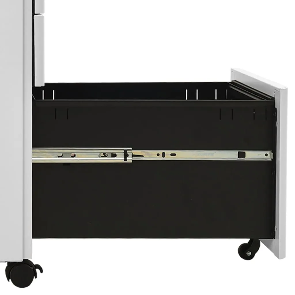 Caisson de bureau mobile gris clair armoire à dossiers 30x45x59 cm acier