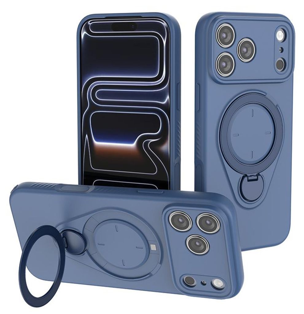 Magnetische Handyhülle für iPhone – stoßfeste Schutzhülle mit Standfunktion,iphone17 PorMax,Blue