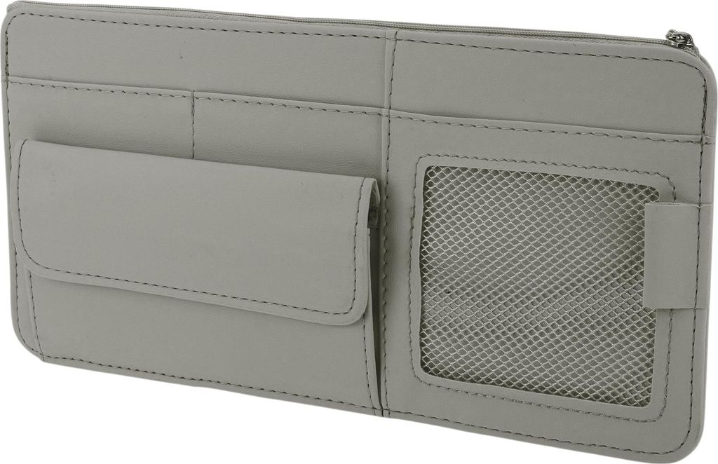 Autosonnenbrillenetui Universelles Autosonnenblenden-Brillenetui Aufbewahrungsbox Kunstleder Grau 32x16cm 1 Stück