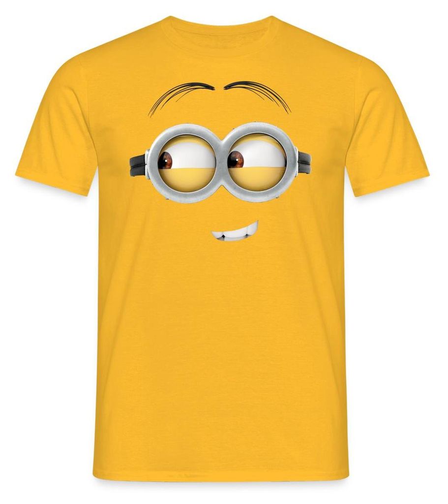 Spreadshirt Minions Dave Gesicht Kostüm Despicable Me Fasching Männer T-Shirt, XXL, Gelb