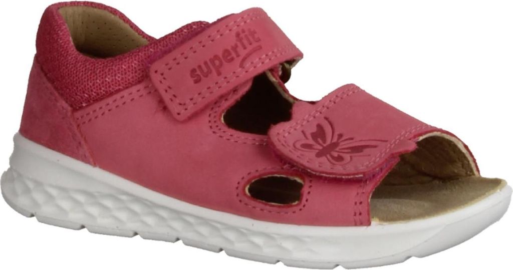 Superfit Lagoon 0005185500 Erstlingssandale, Mädchen, Leder/Textil, Rosa - Kinderschuhe Teens Mädchen Gr. 25 - 42, Mehrfarbig, leder/textil (nubu...