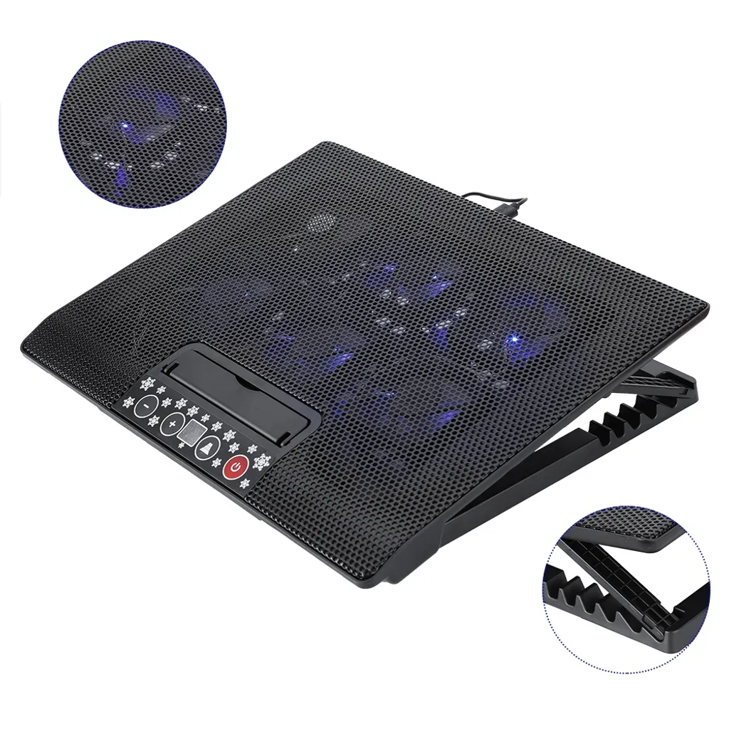 Stop Surchauffe PC Portable - Refroidisseur Ventilé et Socle Ajustable Noir