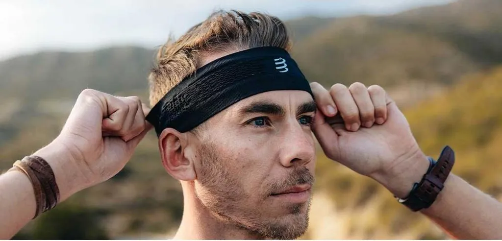 Bandeau Running Compressport Thin On/Off Noir - Ultra Léger et Respirant