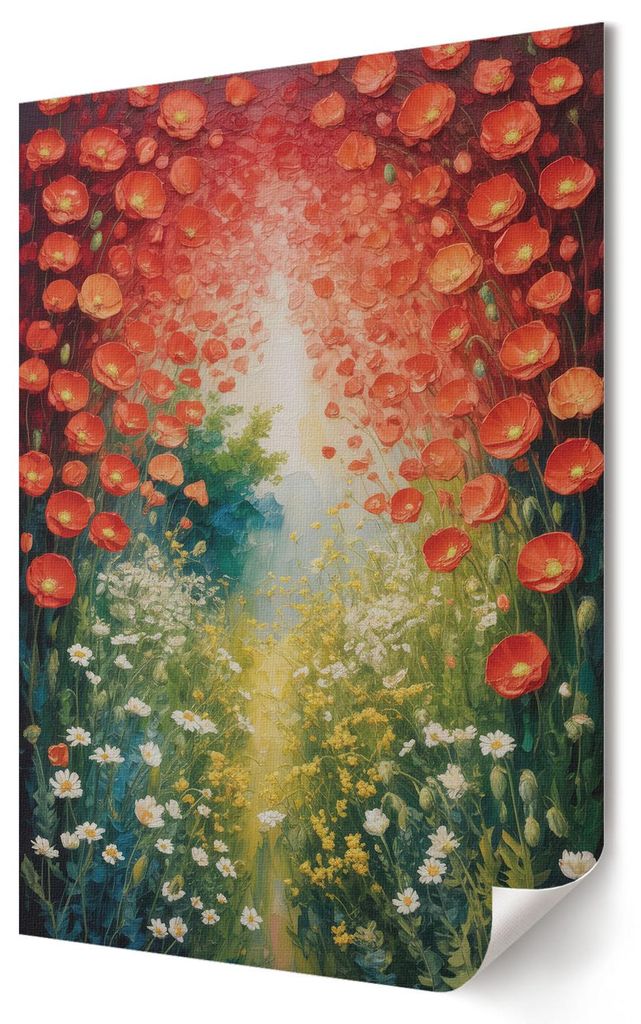 Blumenexplosion- Kunstdruck A2 (42x59 cm) - Ausdrucksstark, romantisch- Wandbild für Wohnzimmer Schlafzimmer & Flur, Modernes Poster Wanddeko, Ung...