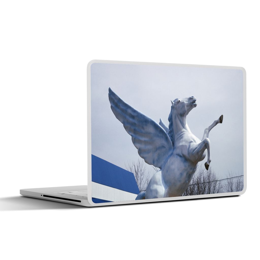 MuchoWow Laptop Aufkleber Sticker Cover Pegasus - Weiß - Amerika 32.5x23.5 cm - Sticker für Laptop - Selbstklebend