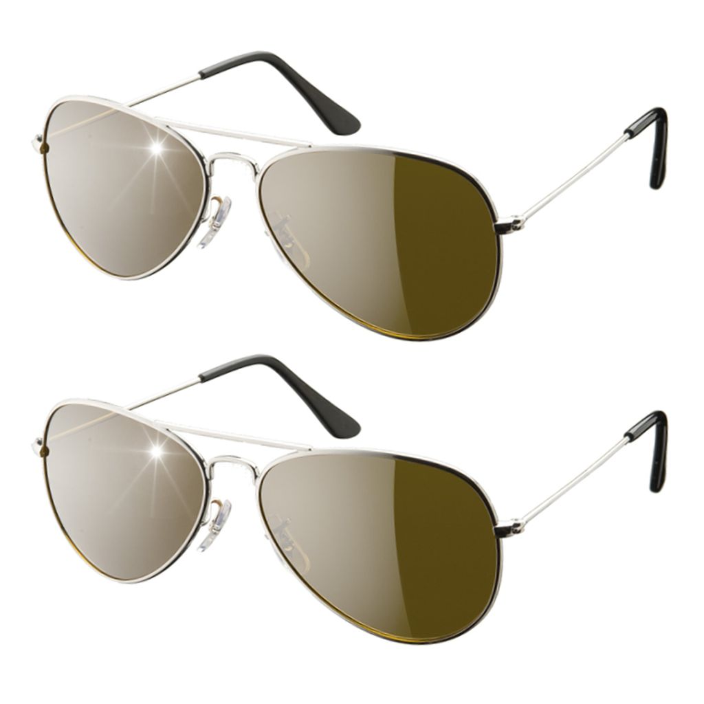 Eagle Eyes – Pilotensonnenbrille 2er-Set – Silber Produktbild 