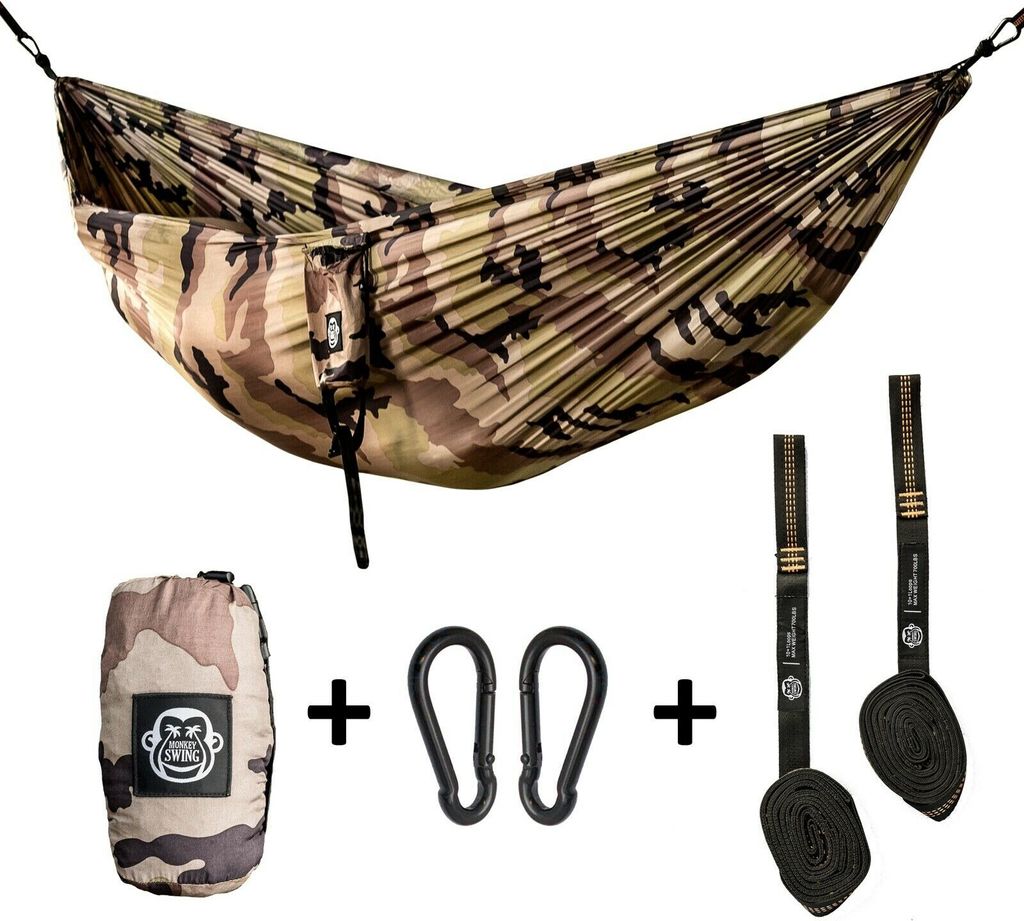 Monkey Swing Hängematte inkl. Aufhängeset I 275 x 140 cm I Reise,Camping,Outdoor