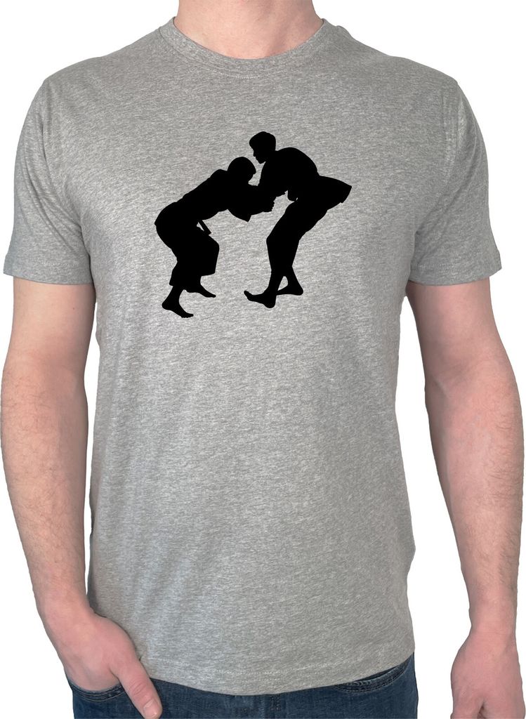 Huuraa Herren T-Shirt Judo Silhouette XL Sport Grey Bio Baumwolle Fairtrade Herrenshirt Geschenkidee